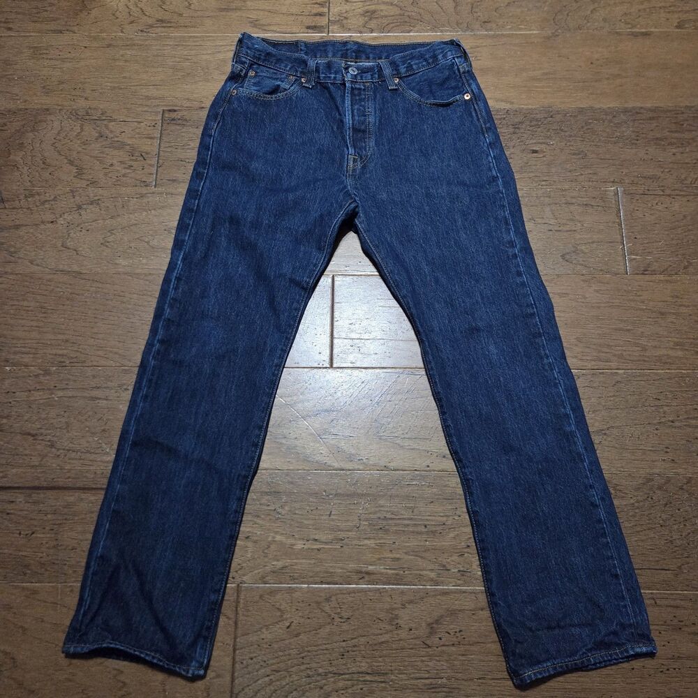 Levi's 501 Original Fit Mens 30x30 Dark Wash Excellent Button Fly Straight Jeans